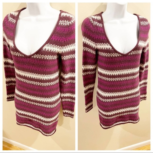 Free People Fair Isle Sweater Tunic Purple Size Small - Picture 4 of 15